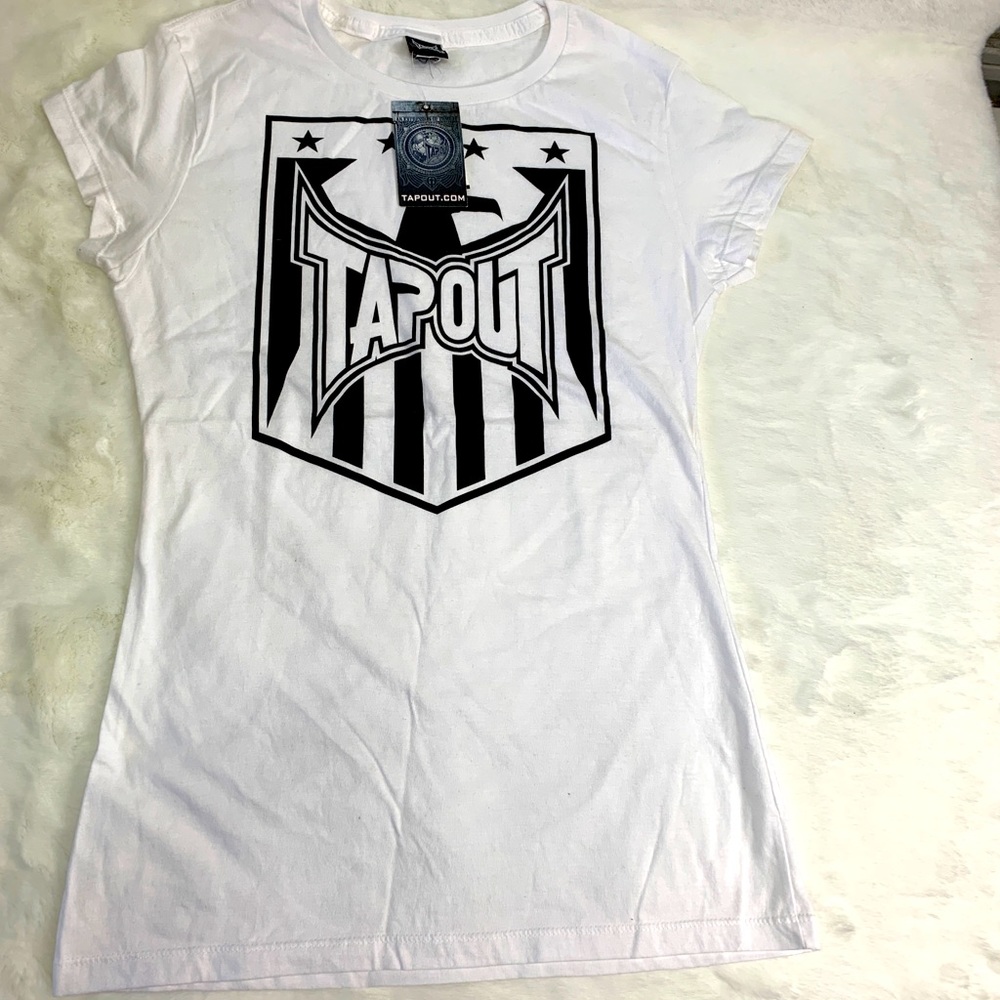 Tapout shield logo crew neck ladies tee